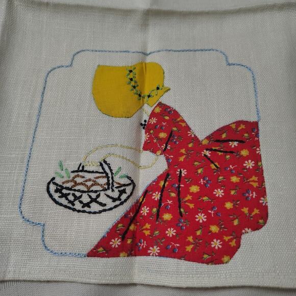 40s 50s Pure Linen Tea Towels Unused Pure Linen French Tea Towels Kitchen Towels - Picture 2 of 5